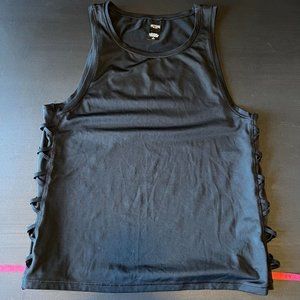 Victorias  Secret  Womens  Black Athletic  Tank  Crisscross  Detail  Size M